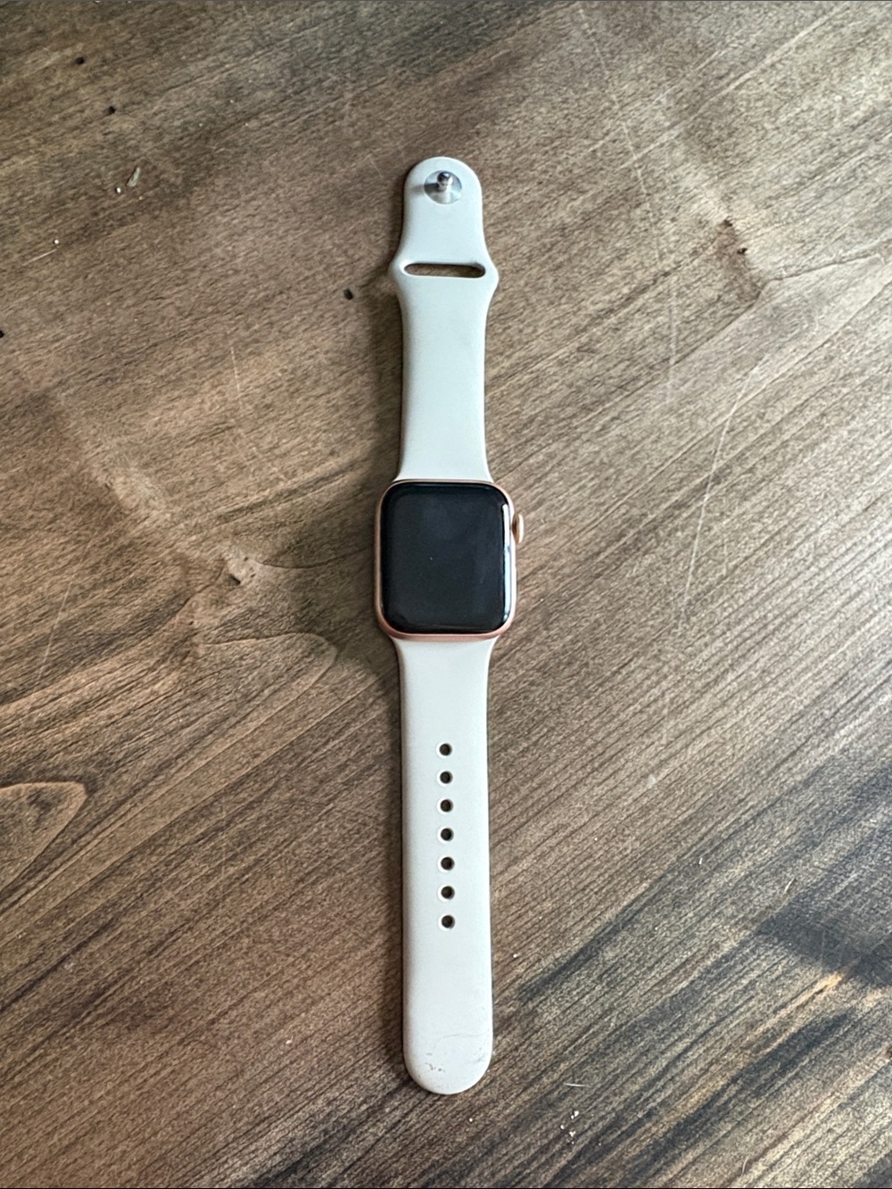 Rose Gold Smartwatch with Cream Sport Band